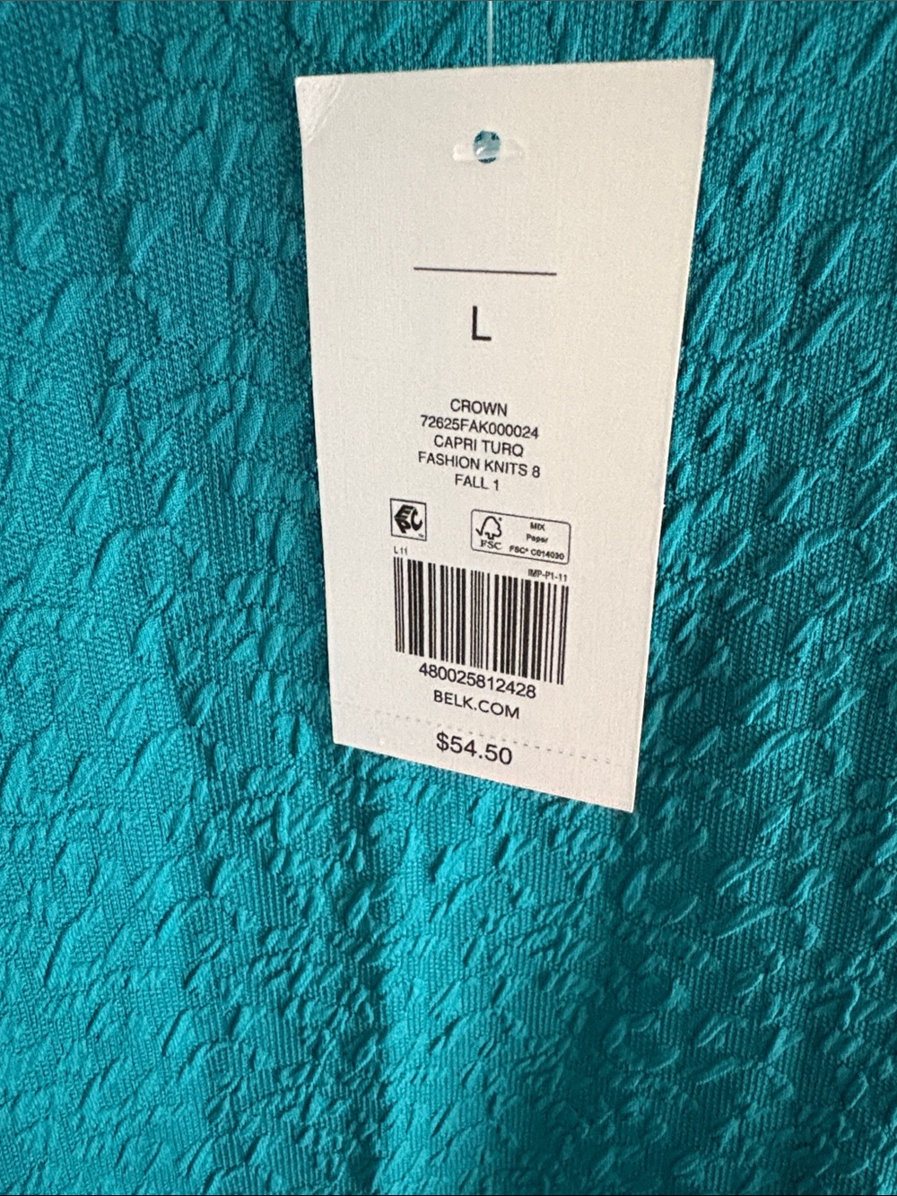 Crown & ivy Teal Textured Puff-Sleeve Top Womens Turquoise - Picture 3 of 6